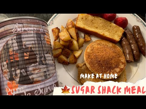 Sugar Shack Meal/Homemade/Pure Maple syrup/O Canadian Maple/Pancakes/Sausage/Cornbread/Baked beans