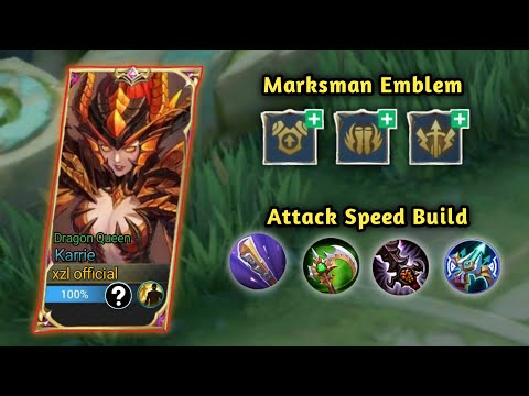 GOLDLANE KARRIE BEST BUILD AND EMBLEM SET 2023 | MOBILE LEGENDS