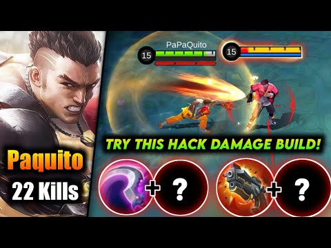 MUST TRY! THIS HIGH DAMAGE BUILD TO ONE SHOT STRONG HEROS | 22 KILLS PAQUITO GAMEPLAY | MLBB