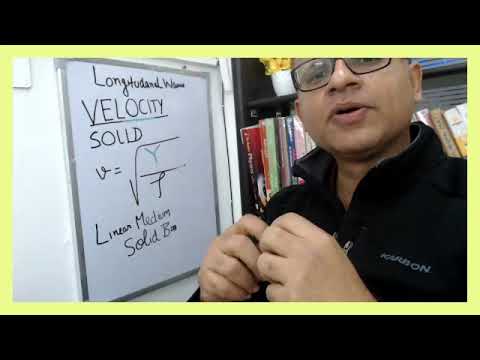 Waves Velocity of Sound using Elastic Properties