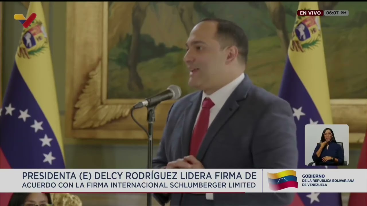 Delcy Rodriguez recibe a director ejecutivo de Schlumberger, Olivier Le Peuch, 10 junio 2026