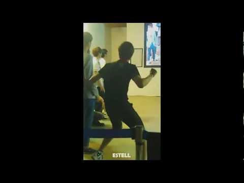 [Fancam] 120812 EXO-K Chanyeol pushing Kai to dance Time Control with Luhan