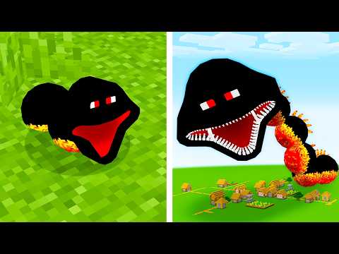 I Survived 100 Days as HUNGRY WORM in Minecraft