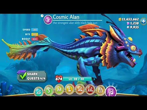 Hungry Shark World - NEW COSMIC ALAN Unlocked Bigger, Stronger & Faster - Android/iOS Gameplay