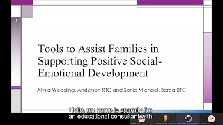 Tools to Assist Families in Supporting Positive Social Emotional Devel