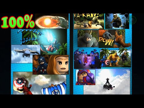 LEGO Marvel Super Heroes HD - 100% Guide Level 12 - All Minikits Stan Lee Comics - Rapturous Rise