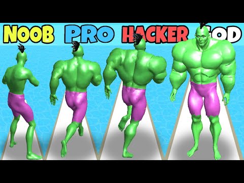 NOOB vs PRO vs HACKER vs GOD in Muscle Attack