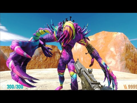 DEATH RUN with ALL WEAPONS & HP BAR FPS PERSPECTIVE - Animal Revolt Battle Simulator