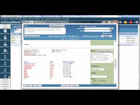 Part of a video titled Reviewing Labs in eClinicalWorks 3 different methods - YouTube