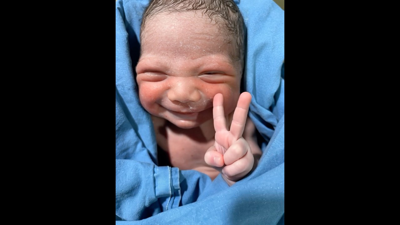 Just after birth baby smiling #adorably #newbornbaby #adoreble #baby #cute #cute