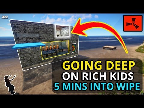 Rust GOING DEEP On RICH Noobs Just 5 MINUTES AFTER SPAWN! - RUST SOLO