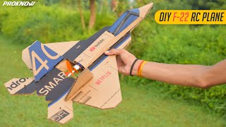 Making a RC Airplane using Cardboard | Homemade F-22 Raptor