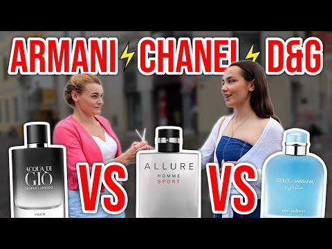 Giorgio Armani Acqua di Gio Parfum vs Chanel Allure Homme Sport vs D&G Light Blue pour Homme Intense