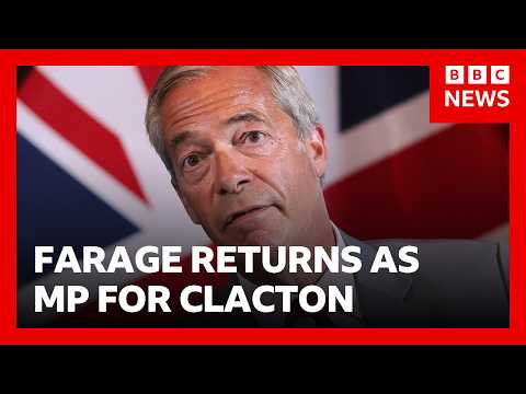 Nigel Farage returns as MP, winning Clacton by-election that major parties boycotted | BBC News