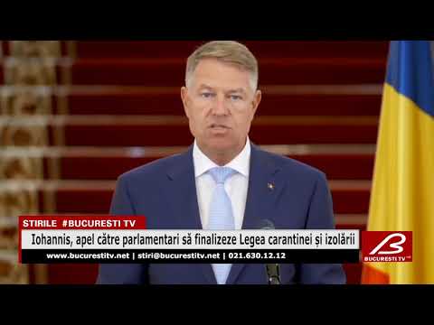 Iohannis, apel către parlamentari să finalizeze Legea carantinei și izolării