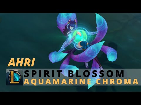 Spirit Blossom Ahri Aquamarine Chroma - League Of Legends