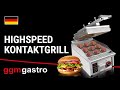 Commercial High-Speed Panini Contact Grill - 6.2 kW - Auto-Open - Hard-Chrome Plates - 400V 3N