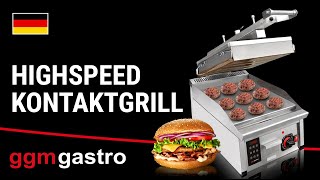 Highspeed Klämgrill | Hamburgergrill - 6,2 kW - Automatisk - Digital display