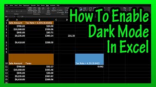 How To Enable (Change To) The Dark Screen Mode In Excel Explained