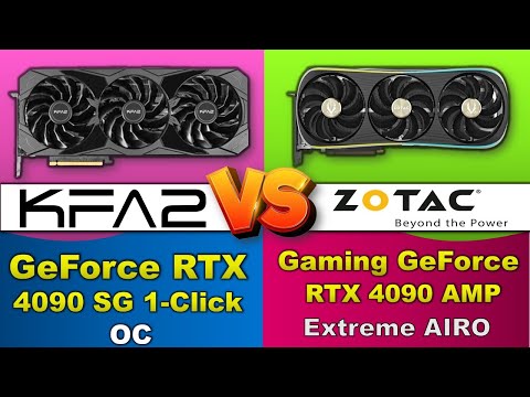 KFA2 GEFORCE RTX 4090 SG 1 CLICK OC VS ZOTAC GAMING GEFORCE RTX 4090 AMP EXTREME AIRO
