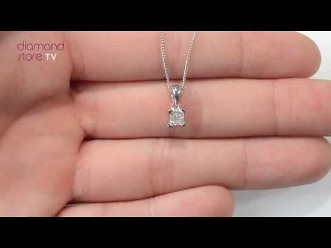 FR25-47JUY - Exquisite Olivia 18K White Gold Diamond Pendant 0.25CT H/SI