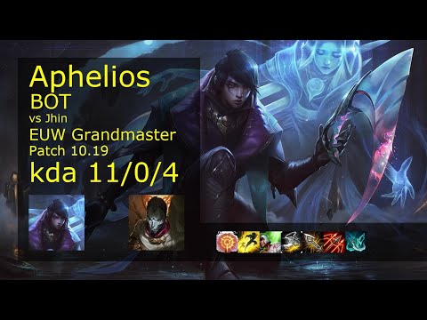 Aphelios ADC & Thresh vs Jhin & Lux - EUW Grandmaster 11/0/4 Patch 10.19 Gameplay