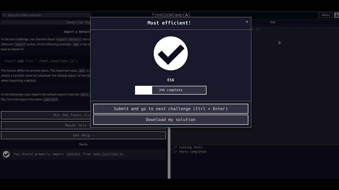 25 Import a Default Export - ES6 - FreeCodeCamp EXPLAINED - JavaScript Algorithms & Data Structures