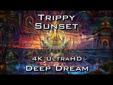 Trippy Sunset 4K - Psychedelic DeepDream Temple Relaxation Trip UltraHD