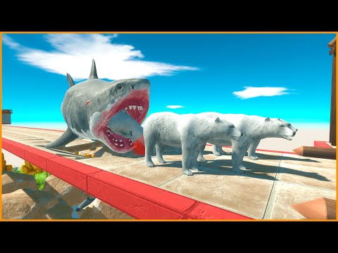 Escape home from MEGALODON | Animal Revolt Battle Simulator
