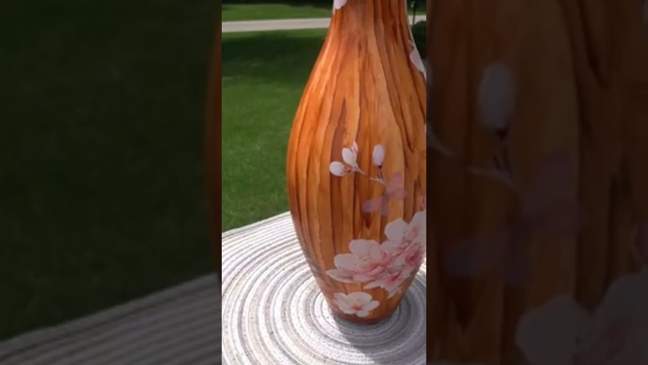 I made this bowling pin look like wood #youtubeshorts #art #shorts #bowling #wallart #ink #short