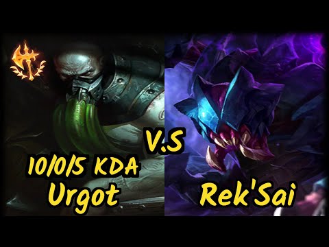 I Will Dominate (URGOT) vs REK'SAI - 10/0/5 KDA JUNGLE GAMEPLAY - NA Ranked DIAMOND v9.6