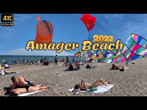 Beautiful Amager Beach | Copenhagen Denmark | May 2023 | 4k Beach Walk #kites