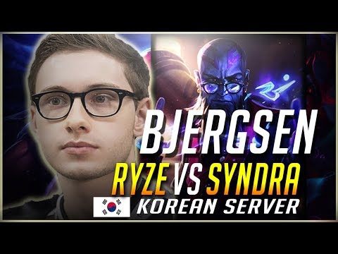Bjergsen Korean Solo Q | Ryze vs Syndra (S7 Patch 7.18) [W/ Runes And Masteries]