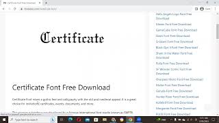 How to Download and install Certificate Font Free Download in Adobe Photoshop