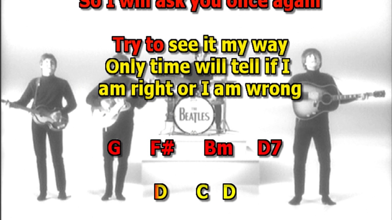 We can work it out Beatles mizo vocals lyrics chords