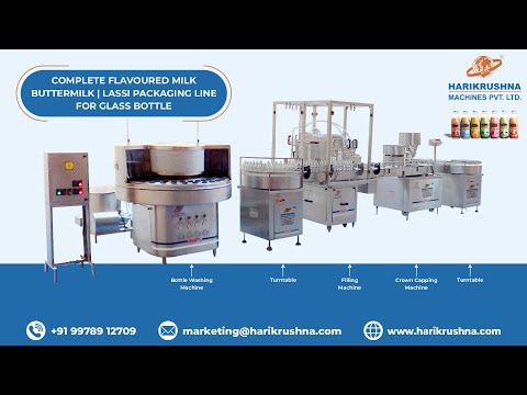 Complete Flavoured Milk  Buttermilk  Lassi Packaging Line for Glass Bottles