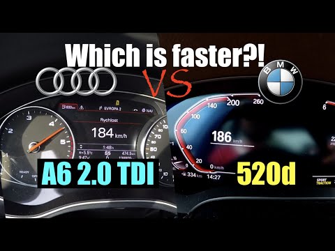 Acceleration Battle | AUDI vs BMW | 2018 Audi A6 2.0 TDI vs 2019 BMW 520d xDrive | 140 kW vs 140 kW