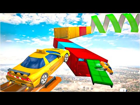 Real Taxi Car Stunts 3D Android Gameplay #2 || Impossible Ramp Car Stunt