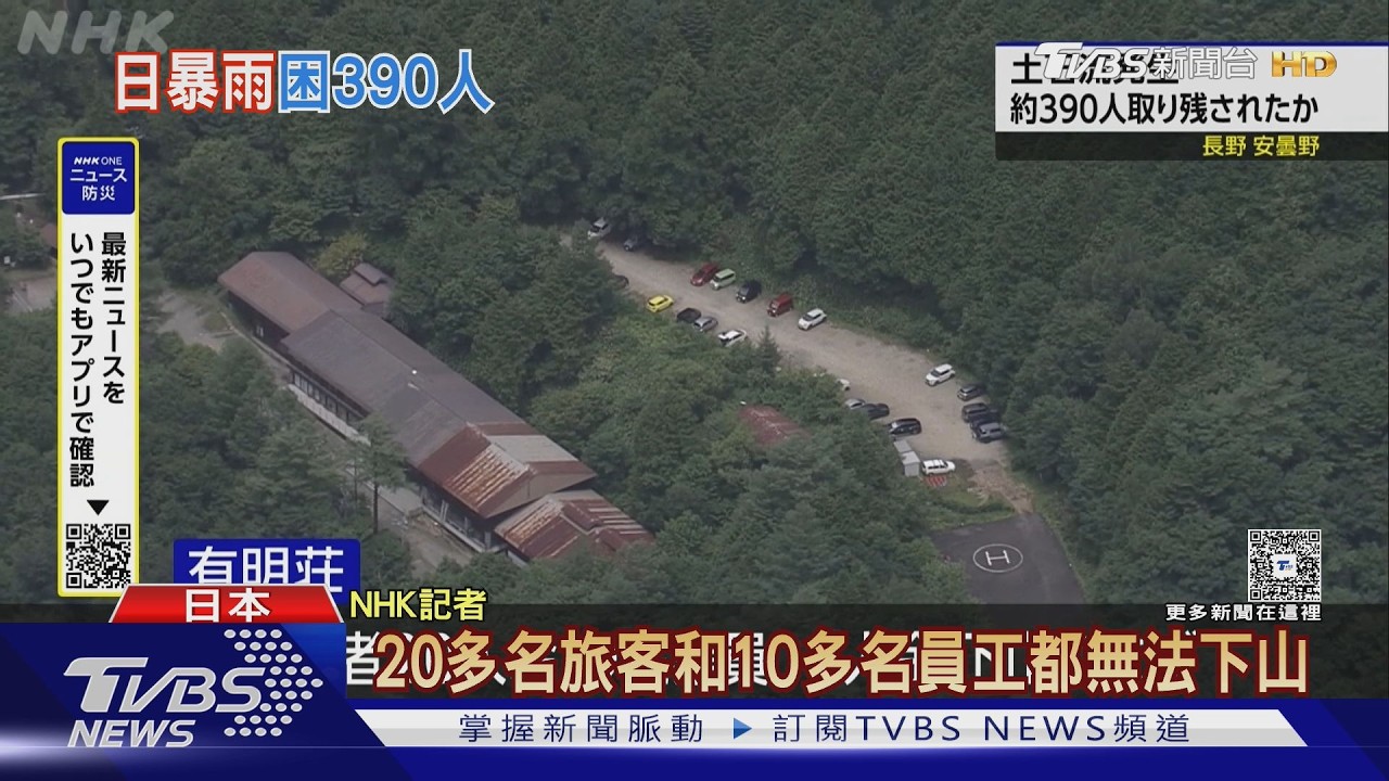 颱風「昌鴻」逼近中! 雨彈炸日本長野 土石流阻390人下山路