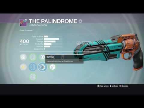 Destiny - Year 3 - PALINDROME - PVP GOD ROLL - Legendary Hand Cannon - Crucible