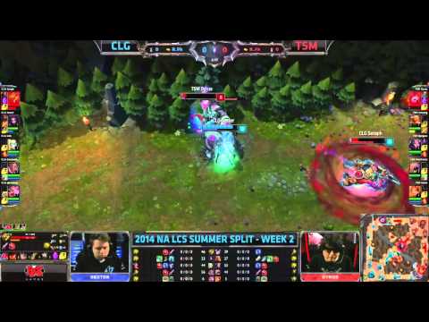 CLG Seraph and CLG Dexter Fail Dive on TSM Dyrus - CLG vs TSM - NA LCS Summer split 2014