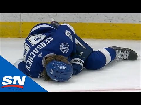 Vidéo: Mikhail Sergachev BLESSÉ GRAVEMENT!!!!!!!