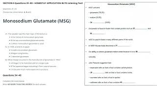 Monosodium Glutamate (MSG) With Answers | IELTS LISTENING SECTION-4