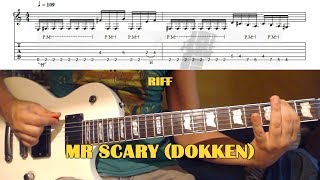 Mr Scary INTRO RIFF (Dokken / George Lynch) GUITAR LESSON with TAB