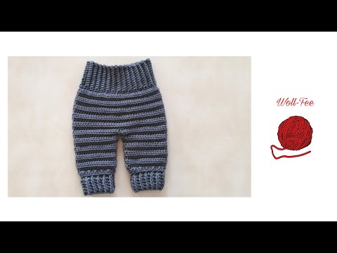 Babyhose häkeln, Gr. 50/56, Schritt für Schritt, siehe Infobox für andere Größen