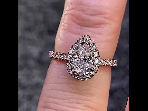 Classic Pear Moissanite Engagement Ring - eng481-pear - MoissaniteCo.com