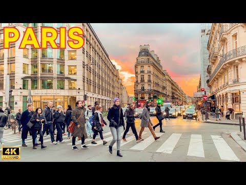 Paris, France 🇫🇷 - Paris Evening Walk 4K | Sunset City Stroll | Chic Version (▶1h12min)
