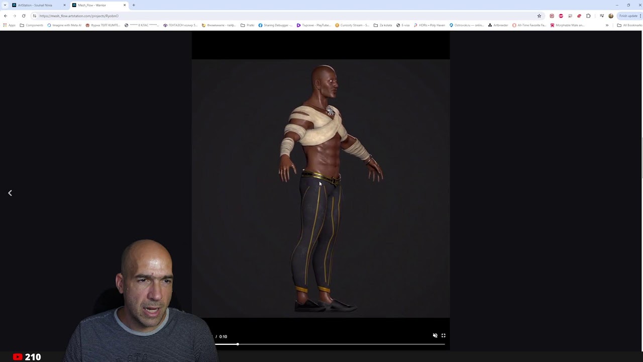 Warmup demon head sculpt and Artstation reviews 23