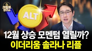 12월 상승 모멘텀 열릴까? 이더리움 솔라나 리플 | 박작가의 크립토연구소