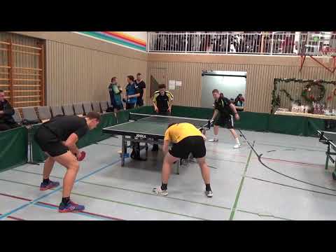 Neumann Bauer vs Steger Szasz 20181222 Wilhelmsdorf Weihnachtsturnier Table Tennis Stativ 10